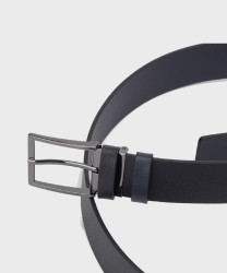 Piquadro Modus Special cintura reversibile in pelle nera e blu