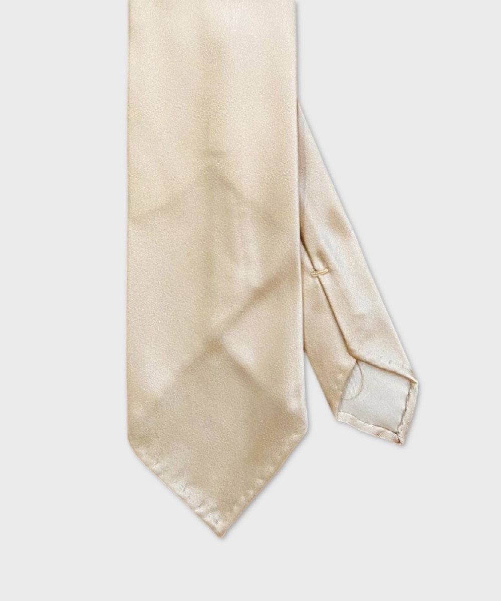 Arcuri three-fold silk tie, cream