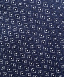 Arcuri three fold silk tie, midnight blue with white squares