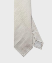 Arcuri three fold silk tie, white, white squares