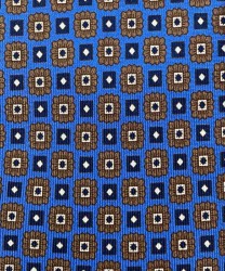 Arcuri cravatta tre pieghe in seta sfodearta, blu fantasia