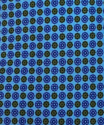 Arcuri three fold silk tie, light blue flower blue green