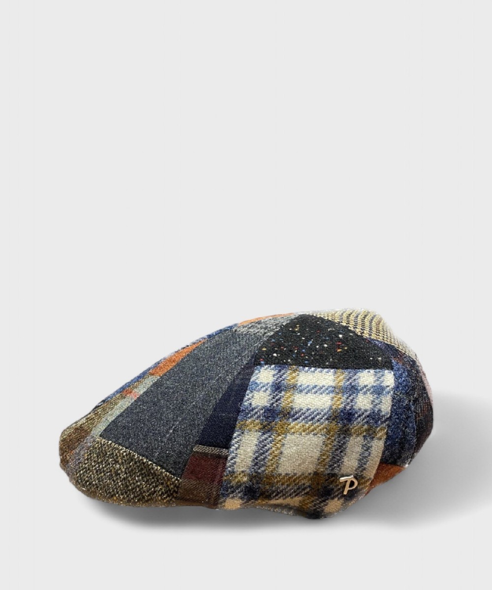 Panizza Gatsby wool cap, multicolor patchwork
