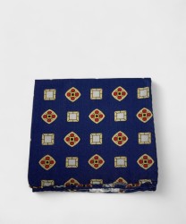 Galise Mykonos pochette da taschino in seta, blu giallo rosso