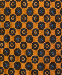 Arcuri three-fold tie in wool and silk, unlined, orange pattern