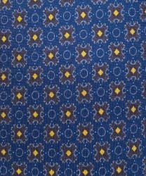 Arcuri cravatta tre pieghe in seta, fantasia blu giallo