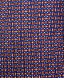 Arcuri cravatta tre pieghe in seta twill con fantasia blu