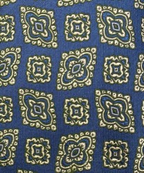 Arcuri cravatta tre pieghe in seta Jacquard, blu oro