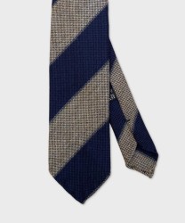 Arcuri three-fold tie in wool and silk, unlined, beige blue