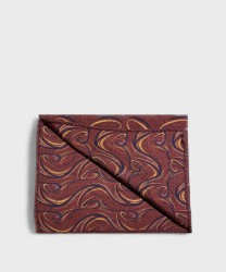 Arcuri pocket square in wool and silk, burgundy circle pattern