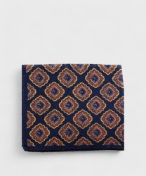 Arcuri pocket square in wool and silk, blue square flower