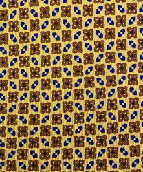 Arcuri three fold silk tie, yellow brown flower pattern