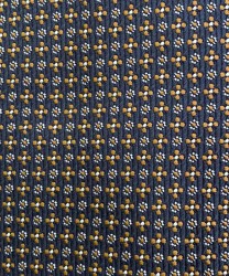 Arcuri three fold silk tie, rust blue macro pattern