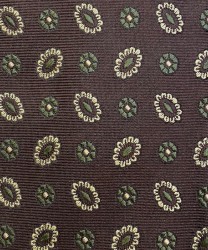 Arcuri three fold silk tie, brown flower pattern