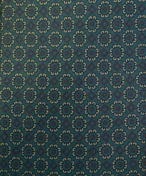 Arcuri three fold tie in satin silk, green flower pattern