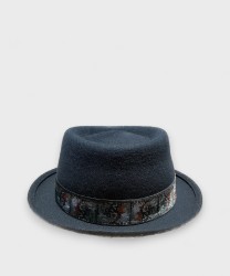 Panizza Imperia cappello trilby feltro lana, blu