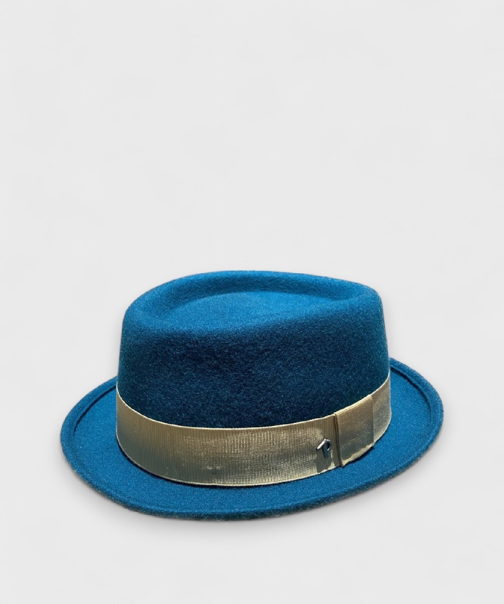 Panizza Imperia wool felt trilby hat, petrol blue