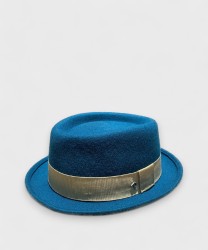 Panizza Imperia wool felt trilby hat, petrol blue