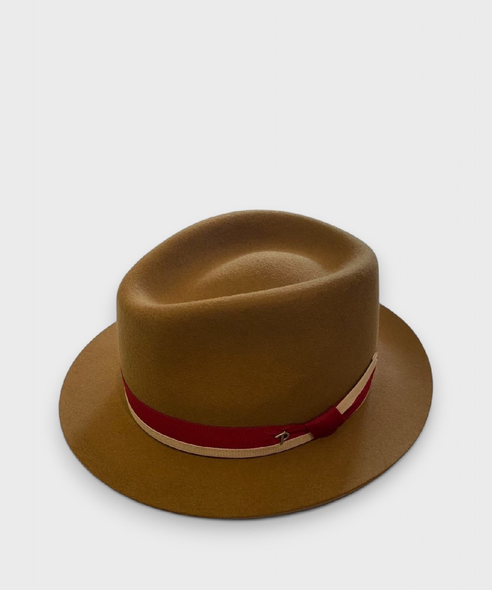 Panizza Lecco wool felt hat Chianti, red camel
