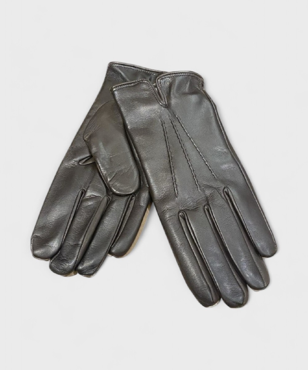 Galise men's leather gloves, dark brown