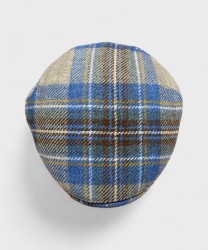 Panizza Peaked British coppola in lana con visiera, tartan beige