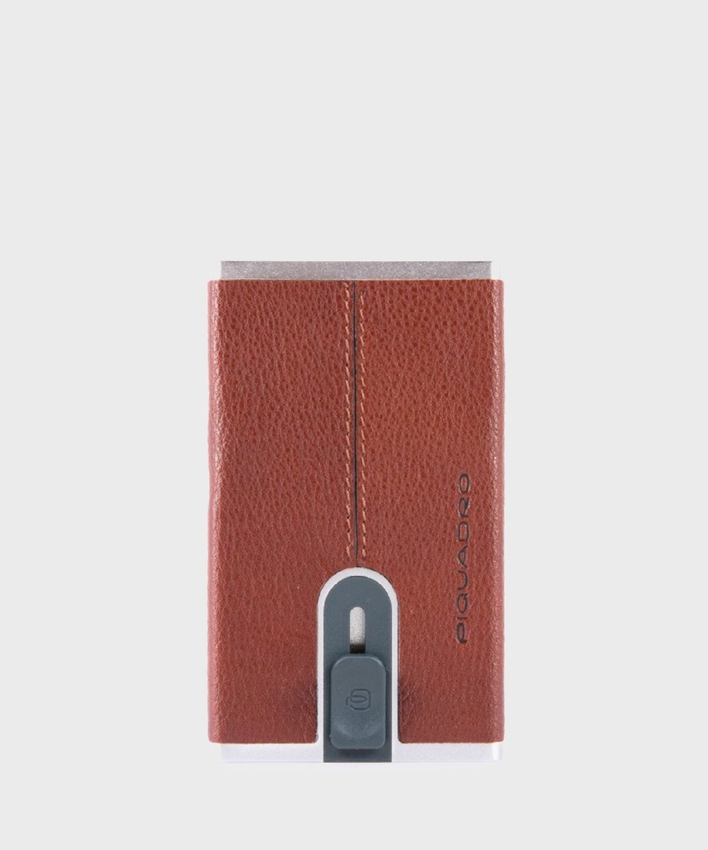 Piquadro Black Square compact wallet 6+2 with...