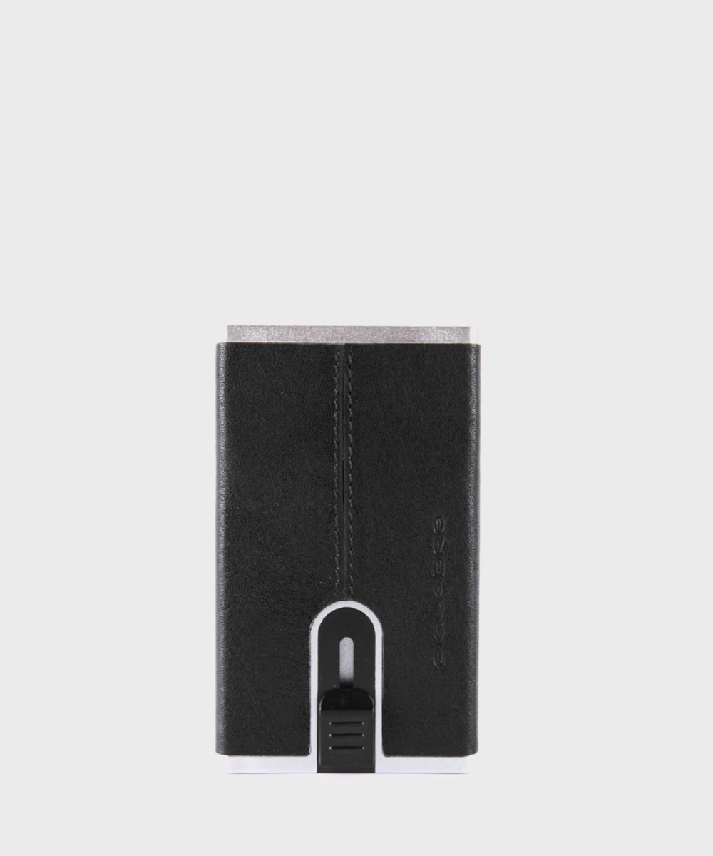 Piquadro Black Square compact wallet 6+2 with...