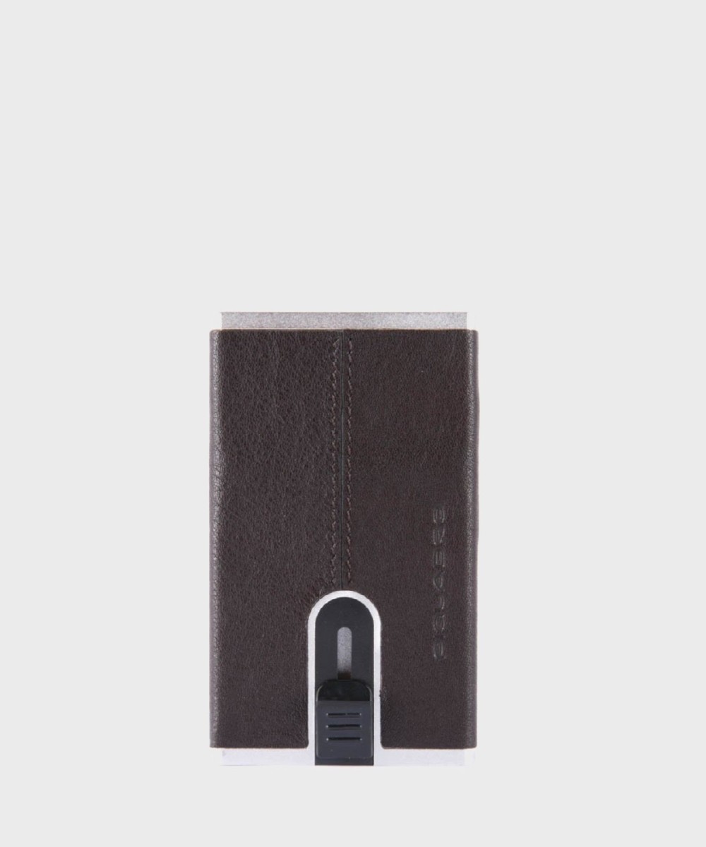 Piquadro Black Square compact wallet 6+2 with...