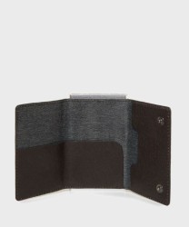 Piquadro Black Square compact wallet 6+2 with banknote holder