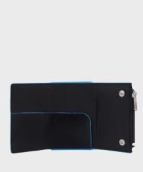 Piquadro Blue Square BL compact wallet banconote e monete 6 cc