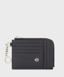 Piquadro Circle 8+4 cc zip pouch, black