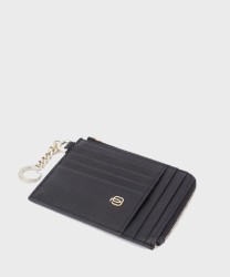 Piquadro Circle 8+4 cc zip pouch, black