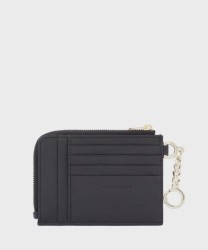 Piquadro Circle bustina con zip 8+4 cc in pelle nero