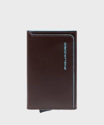 Piquadro Blue Square BL compact wallet credit card holder