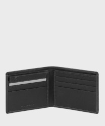 Piquadro Nabucco portafogli 6 cc in pelle nero