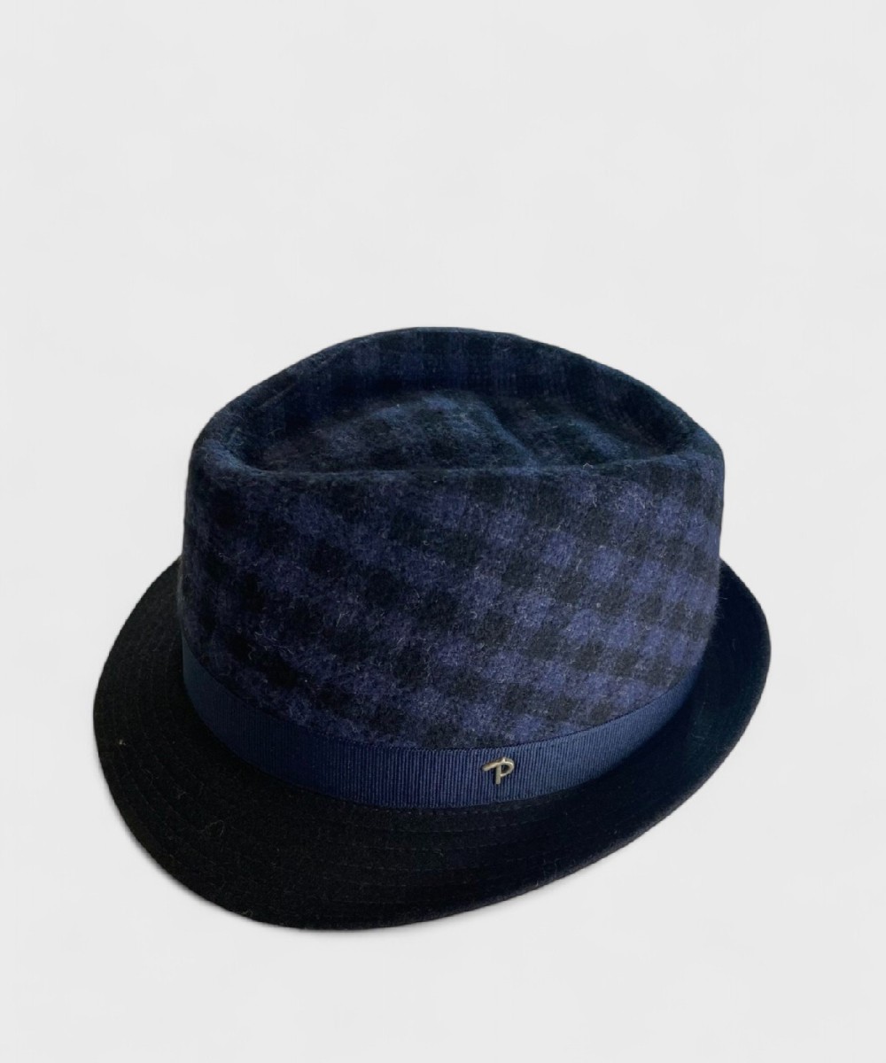 Panizza Rock cappello in lana, quadri blu