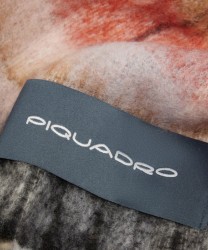Piquadro Brillo plaid wool blend scarf, pink