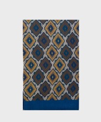 Arcuri wool scarf with Persian pattern, teal beige