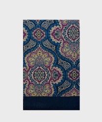 Arcuri wool scarf with Klimi pattern, blue purple