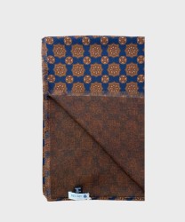 Arcuri double-face silk and wool scarf with atlas pattern