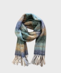 Piquadro Brillo plaid wool blend scarf, green