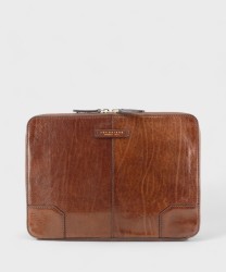 The Bridge Vespucci A4 document holder with zip, brown