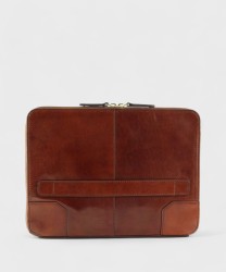 The Bridge Vespucci A4 document holder with zip, brown