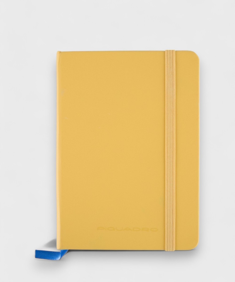 Piquadro lined notebook, A6 format, date, yellow