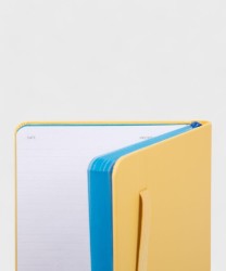 Piquadro lined notebook, A6 format, date, yellow