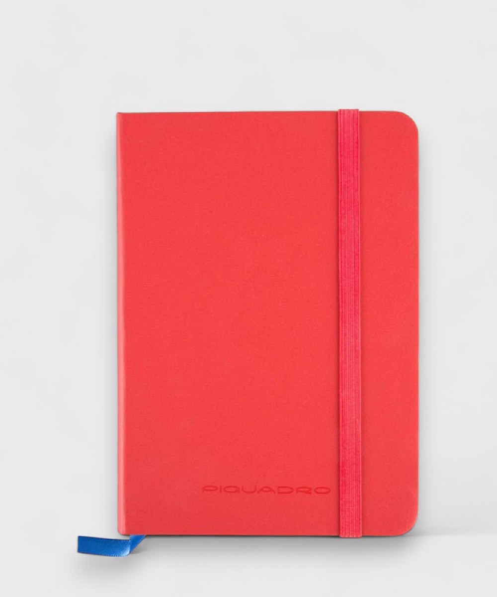 Piquadro lined notebook, A6 format, date, red