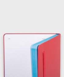 Piquadro quaderno notes a righe, formato A6, datario, rosso