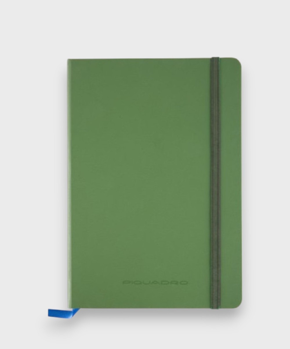 Piquadro lined notebook, A6 format, date, green