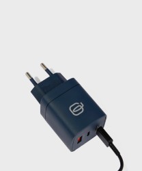 Piquadro spina caricatore alimentatore USB con 2 porte, blu