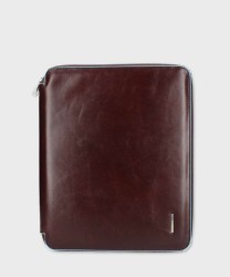 Piquadro Blue Square porta blocco documenti A4 con zip in pelle